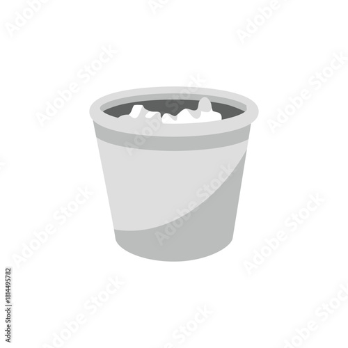 Illustration of a Trash Can Full of Waste