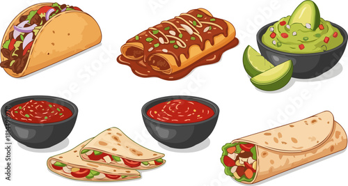 culinary fiesta an irresistible ensemble of mexicos most delicious and authentic dishes, isolated on transparent background