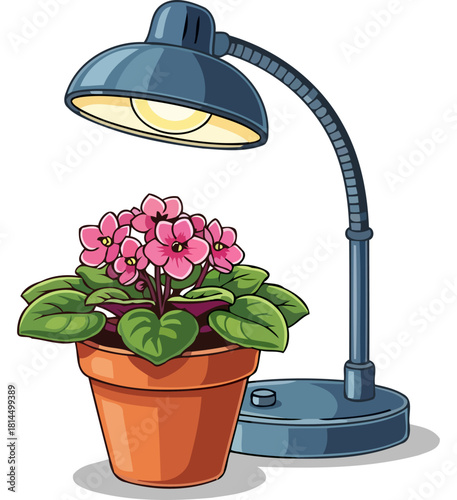 indoor glow nurturing blooms with modern light for vibrant home gardens, isolated on transparent background