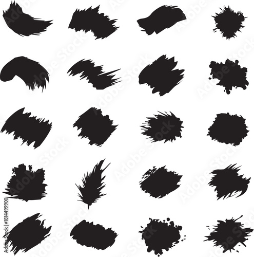 Bold black brush stroke line isolated on white background