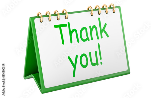 Thank You, desktop calendar. 3D rendering