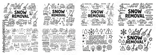 Snow removal equipment and safety signs