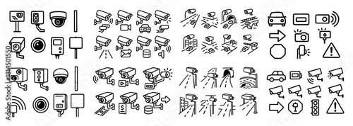 Security camera icons collection