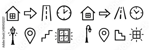 Minimalist Home Journey Icons