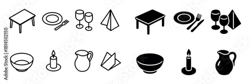 Isometric Dining Icons