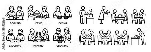 Family Dinner Activities Icons