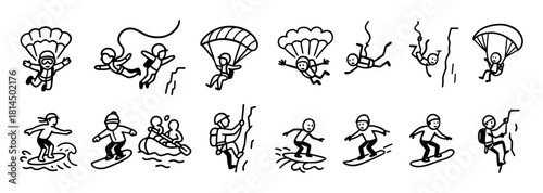Extreme Sports Doodle Grid