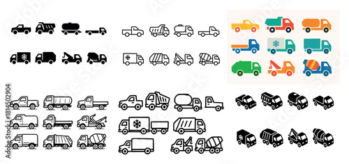 Variety of truck icons and designs