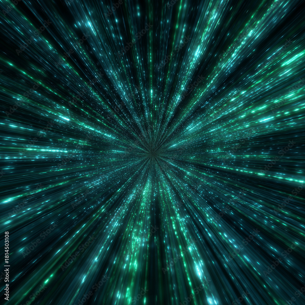 Obraz premium Futuristic Digital Encryption Tunnel - Abstract Cybersecurity Network Visualization