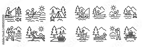 Lake Activities Icons