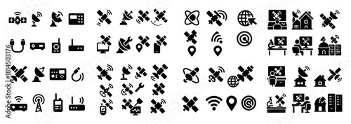 Communication technology icon set