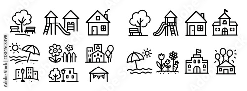 Joyful Place Doodle Icons