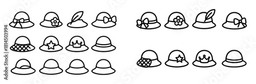 Minimalist Women Hat Icons