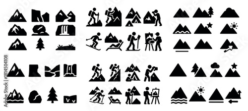 Mountain and outdoor adventure icons