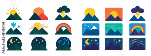 Mountain Landscape Icon Set