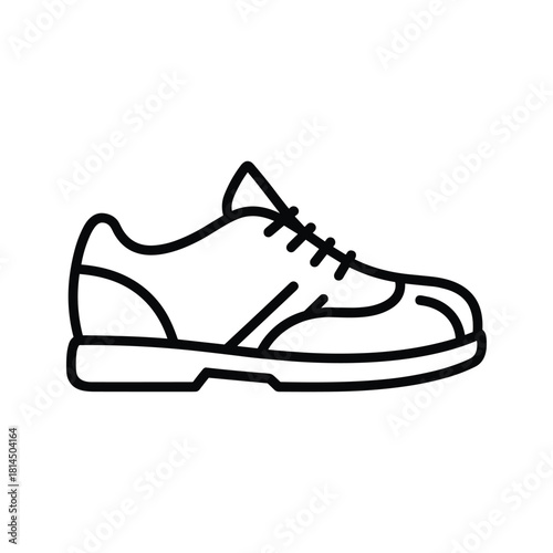 Outline icon of a casual laceup shoe or sneaker, representing footwear and active lifestyle