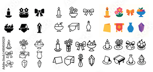 Simple decorative icons collection