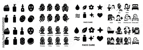 Face care icons collection