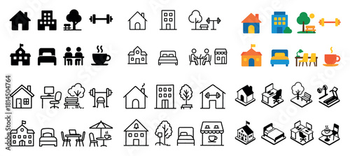 Simple and colored icon set