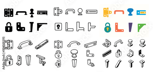 Various door locks and handles designs