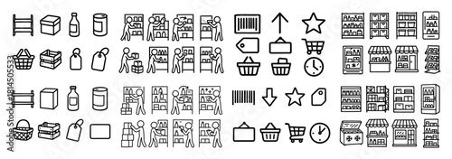 Hand-drawn shopping icons set