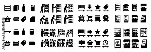 Shopping icons and store symbols set