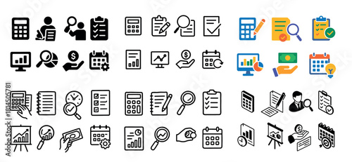 Finance and business icon set