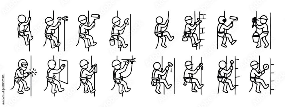 Naklejka premium High-Rise Activity Icons