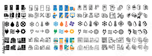 Industrial equipment icons collection