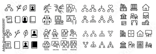 Minimalist icons for business and education