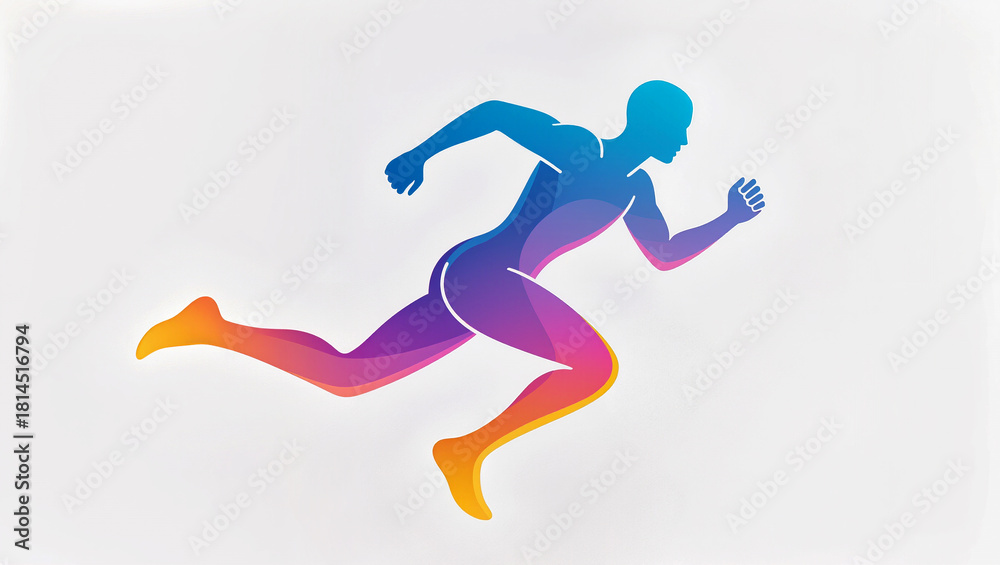 Fototapeta premium Vibrant runner embodying speed and motion