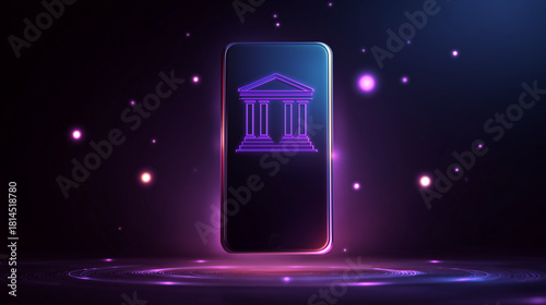 Modern Mobile Banking Interface Design - Minimalist Smartphone Financial Technology Concept