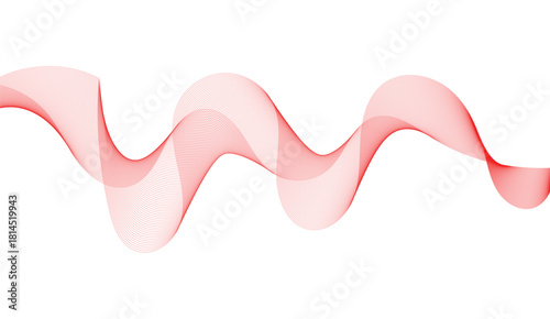 Abstract wave element for design. Digital frequency track equalizer. Stylized line art background. Vector illustration. Wave with lines created using blend tool. Curved wavy line, smooth stripe.