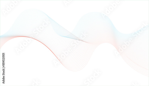 Abstract background with faded line waves. Warped waveform. 