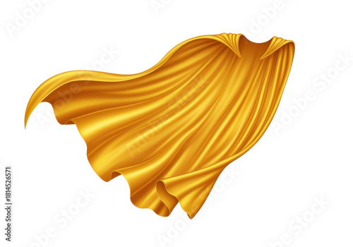 Flowing Golden Cape Material for Conceptualizing Heroic Characters and Themes