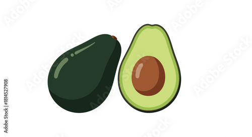 Fresh avocado halved, a healthy addition to your dish, the perfect ingredient for avocado toast and guacamole, naturally delicious and vibrant