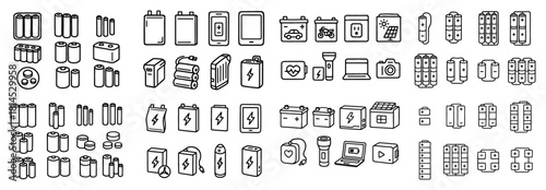 Variety of battery icons and devices