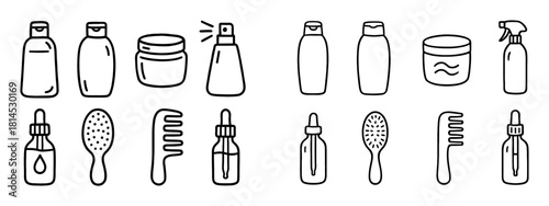 Minimalist Hair Care Icons