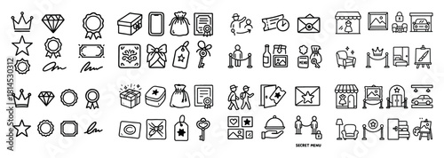 Elegant black and white icon set