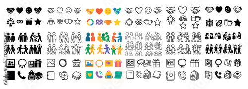 Diverse stick figure icons collection