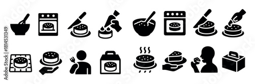 Cottage Cheese Cake Icons