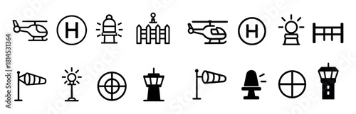 Helipad Icon Set