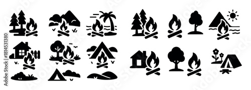 Campfire Icon Set