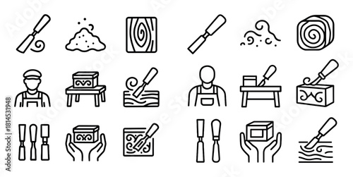 Woodworking Icon Set