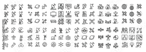Satellite communication icon collection