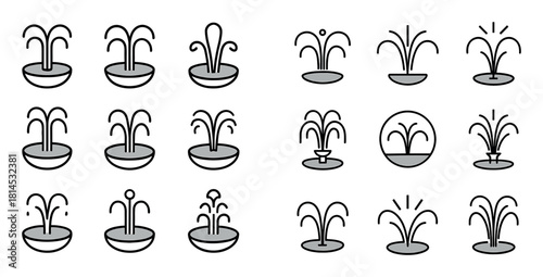 Minimalist Fountain Icons