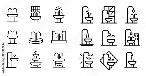 Minimalist Fountain Icons
