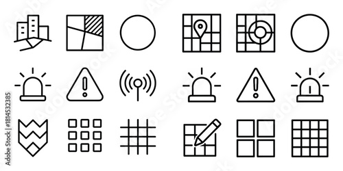 Minimalist Air Raid Icons