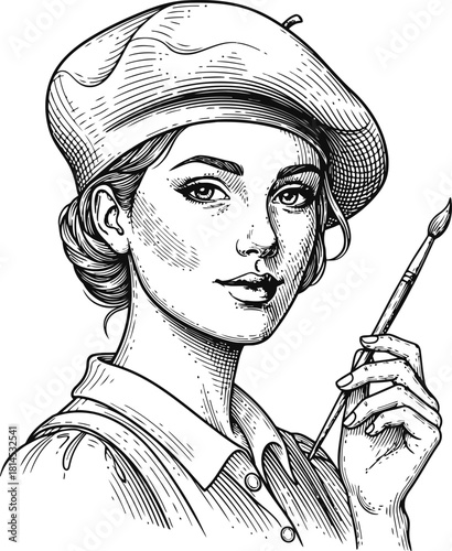 Vintage engraving of a person experiencing intense thought or mental anguish