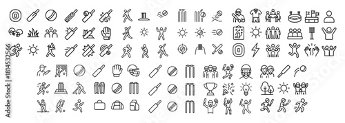 Diverse sports icon set in black and white